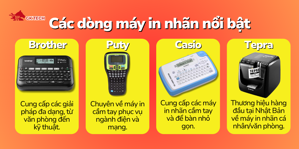 Các thương hiệu máy in nhãn phổ biến hiện nay